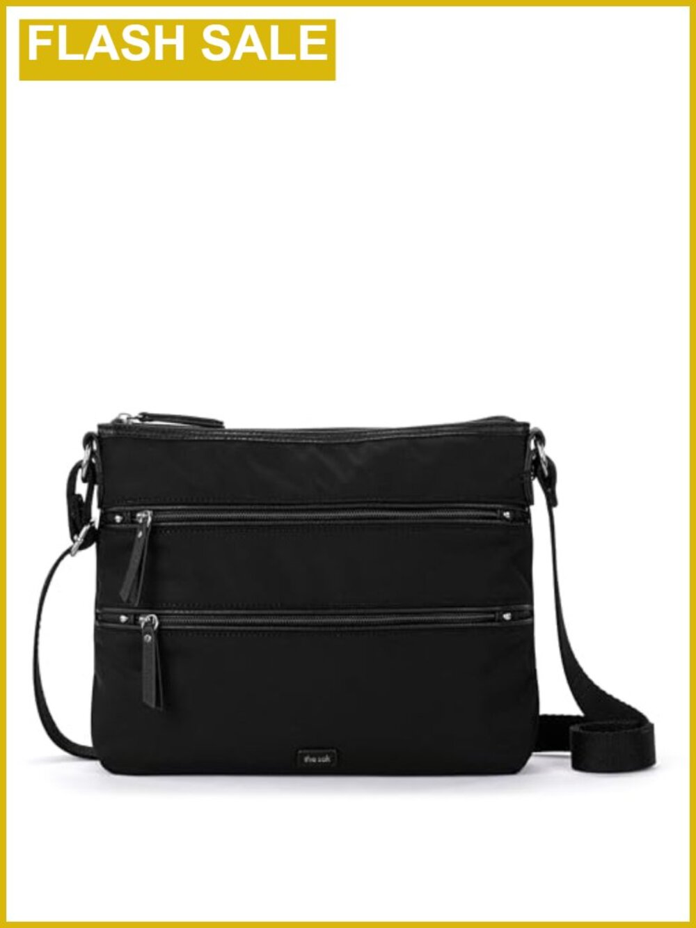 Eco Twill Crossbody Purse with Zipper Pockets & Adjustable Strap